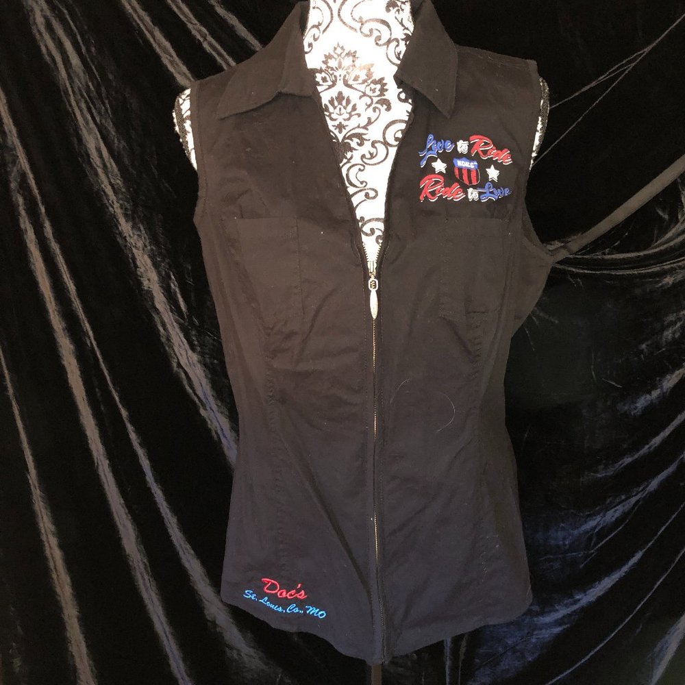 Harley Davidson Sleeveless, ZIP-DOWN top
